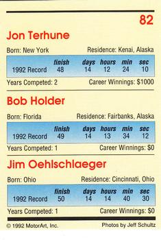 1992 MotorArt Iditarod Sled Dog Race #82 Jon Terhune / Bob Holder / Jim Oehlschlaeger Back